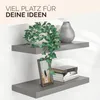 CASARIA® 2x Wandregal Holz Grau Regal mit Halterung 15kg Produktbild-Vorschau 3