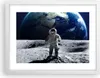 Gerahmtes Poster - Weißer Rahmen - Astronaut Mond Erde Raum Produktbild-Vorschau 1
