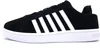 A side view of a black K-Swiss sneaker with white stripes on a white background. Produktbild-Vorschau