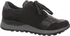 A side view of a black women's sneaker with a snake-print accent. Náhled obrázku produktu