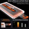 A close-up view of a screen protector installation kit, showing the application process and a bar graph illustrating success rates. Produktbild-Vorschau