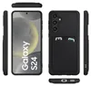 Multiple views of a black smartphone case with a card slot. Anteprima dell’immagine prodotto