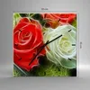 Wanduhr - Quadrat - Glasuhr - Blumen Blumenstrauß Rose - Produktbild-Vorschau 3