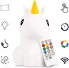 Nočná lampa - LED RGB - Jednorožec - Silikón - 9 farieb - 3 Náhľad obrázku produktu 4