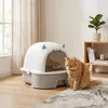 PawHut Katzentoilette Edelstahl mit abnehmbar Deckel Produktbild-Vorschau 9