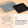 A collage of accessories for a hot air fryer, with text describing the set. Produktbild-Vorschau
