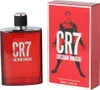 A bottle of Cristiano Ronaldo CR7 Eau de Toilette and its packaging are displayed side-by-side against a white background. Podgląd zdjęcia produktu
