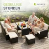 Juskys Polyrattan Lounge Manacor - Sofa, stolik, stołek i Podgląd zdjęcia produktu 7