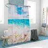 Relaxdays Duschvorhang Muscheln, Bad Vorhang 180x200, Produktbild-Vorschau 3