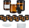 Relaxdays Salbentiegel, 12er Set, 240 ml, Braunglas, Tiegel Produktbild-Vorschau 1