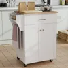 KOMFOTTEU Servírovací vozík s kolieskami, držiakom na Náhľad obrázku produktu 8