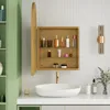 A bathroom vanity with a sink, faucet, and a medicine cabinet filled with toiletries. Anteprima dell’immagine prodotto