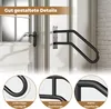 A black handrail mounted on a white door, with close-up insets showing product details. Voir les images du produit