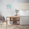 Wanduhr Echt-Glas-Küchenuhr Türkis Blumen Natur Quarz 30x30 Produktbild-Vorschau 3