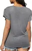 ASKSA Damen T-Shirt Rundhals Kurzarm Blütenblatt Ärmel Produktbild-Vorschau 4