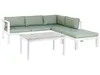 BELIANI Lounge Set Weiß Aluminium mit Auflagen Grün Stoff Produktbild-Vorschau 6