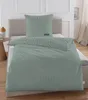 Satin-Bettwäsche - 155 x 220 cm - Grün - Baumwolle - mit Produktbild-Vorschau 2