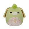 A plush toy donkey with a floral pattern on its belly, set against a white background. Produktbild-Vorschau