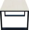 A product shot of a coffee table with a light wood top and black metal legs. Produktbild-Vorschau