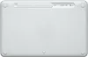 The back of a white Logitech K480 Bluetooth keyboard is shown against a white background. Produktbild-Vorschau