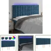 The Living Store LED Kopfteil Dunkelblau 200x5x118/128 cm Produktbild-Vorschau 1