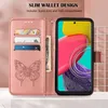 Galaxy M33 5G Hülle, Schmetterling Prägung Flip Leder Produktbild-Vorschau 5