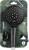 The image shows the packaging of a black shower head set with a green leaf pattern on the background. Anteprima dell’immagine prodotto