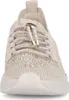 A close-up front view of a beige sneaker with glitter accents. Produktbild-Vorschau
