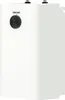 A white electric water heater with a black dial on the front. Produktbild-Vorschau