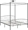 vidaXL Rám postele se stříškou Grey Metal 180 x 200 cm Náhled obrázku produktu 1