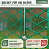 A split image comparing two types of mesh, one clean and one dirty, with text overlays promoting a product's coating. Produktbild-Vorschau