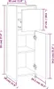 A line drawing of a white cabinet with dimensions indicated by text and lines. Produktbild-Vorschau