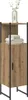 A tall, narrow cabinet with a wooden finish and black metal frame, standing on a white background. Anteprima dell’immagine prodotto
