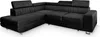 A black sectional sofa with adjustable headrests, shown from a slightly elevated side angle against a white background. Produktbild-Vorschau