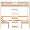 Hochbett mit Schreibtisch & Stühlen 75x190 cm Massivholz Produktbild-Vorschau 4