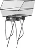 A black wire basket attached to a silver metal rack, isolated on a white background. Náhľad obrázku produktu