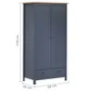 VidaXL 288949, Grau, Garderobe, 1 Regale, 2 Tür(en), Grau, Produktbild-Vorschau 6