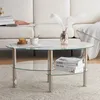 FCH Couchtisch Oval aus Glas, Rahmen aus Stahl, Produktbild-Vorschau 2