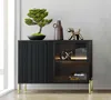 AX LIVING Schwarze Sideboard Benvie 104 cm – Glas & Produktbild-Vorschau 2