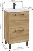 Mobile da bagno con lavabo e 2 cassetti 50x80cm in piedi in Anteprima dell’immagine prodotto 7