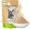 A bag of flaxseed flour with a bowl of the flour next to it. Produktbild-Vorschau