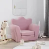 vidaXL Divano letto per bambini rosa morbido peluche Anteprima dell’immagine prodotto 2
