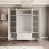 Kleiderschrank AURORA 4D2S mit Schubladen in weißem Glanz Produktbild-Vorschau 2