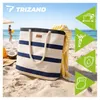 Trizand 27597 Bolsa de playa de 18 l, azul y blanca Vista previa de la imagen del producto 6