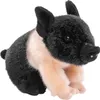 A plush toy piglet with black and pink coloring sits on a white background. Anteprima dell’immagine prodotto