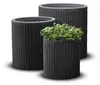 KETER Bloempot S, M, L, Cilindrisch, Antraciet, 230217 Productafbeelding-voorbeeld 1