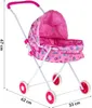 Puppenwagen aus Metall, 2-in-1, tiefe Gondel, faltbares Produktbild-Vorschau 4