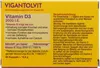 The image shows the packaging of a dietary supplement, specifically Vigantolvit Vitamin D3. Podgląd zdjęcia produktu