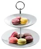 Etageren - H 23 cm - Weiß - Porzellan - 2 Etagen - 4er Set Produktbild-Vorschau 3