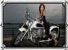 vianmo Blechschild 30x40 cm Motorrad Biker Girl Pinup Frau Produktbild-Vorschau 1